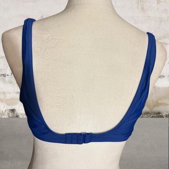 J. Crew NWT Heritage Scoop Neck Bikini Top Womens Navy Blue - Picture 4 of 6